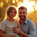 Porträt einer jungen Familie mit Kleinkind.